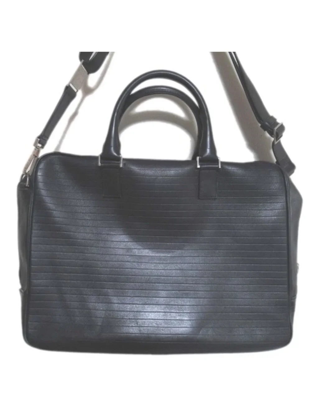 Dior Homme Leather Briefcase Business With PC Pocket Black